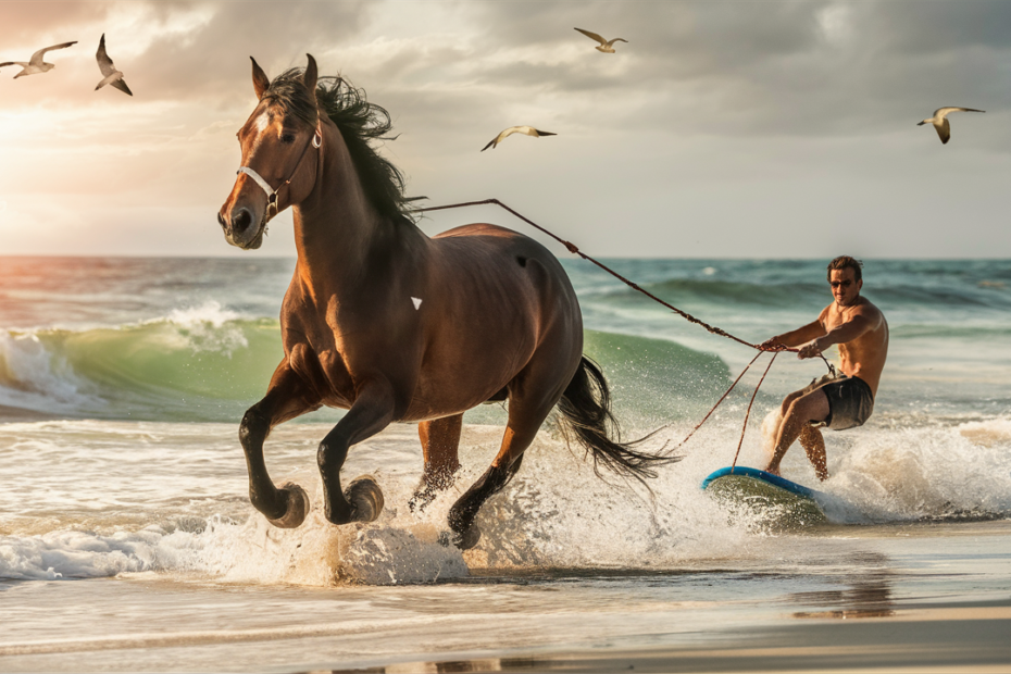 horse surfing